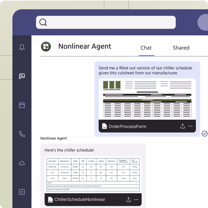 Nonlinear agent mockup