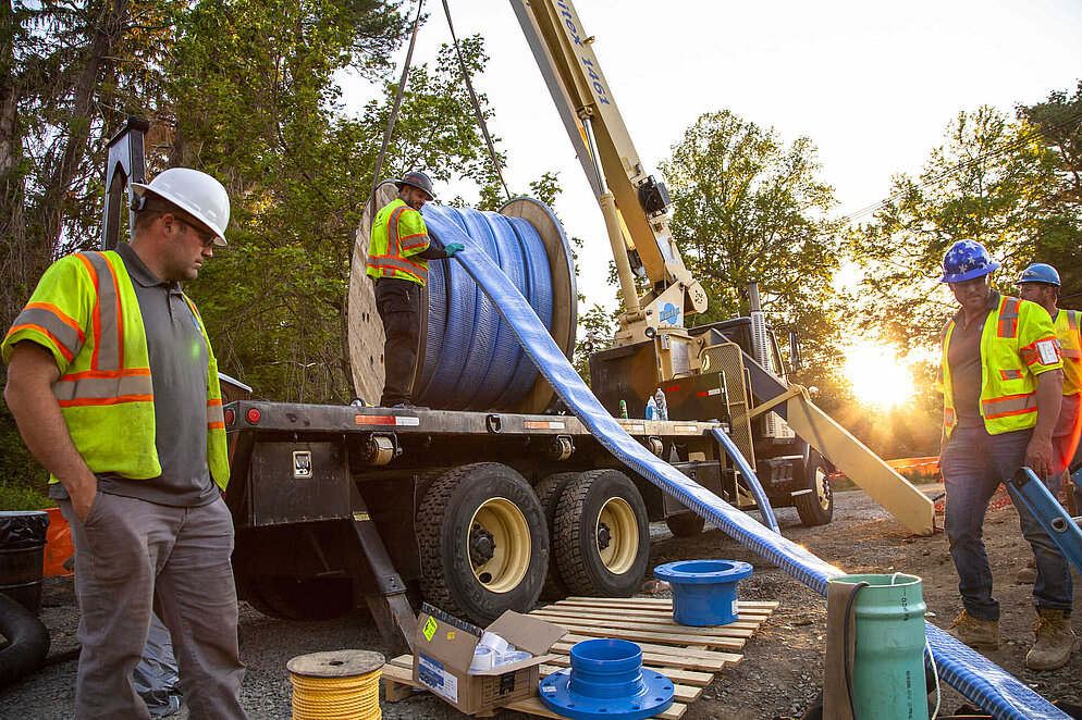 Trenchless pipe lining of a water main, PURIS case study
